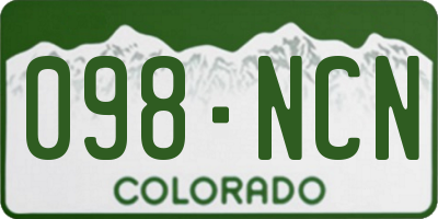 CO license plate 098NCN