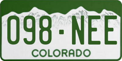 CO license plate 098NEE