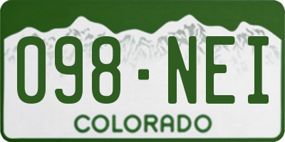 CO license plate 098NEI