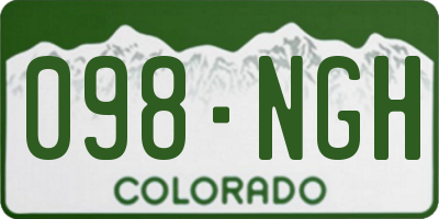 CO license plate 098NGH