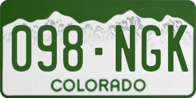 CO license plate 098NGK