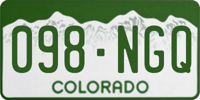 CO license plate 098NGQ