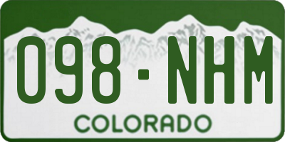 CO license plate 098NHM