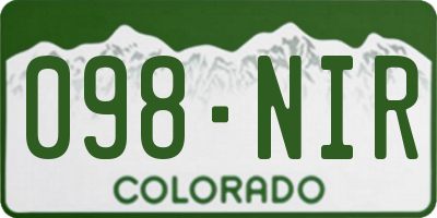 CO license plate 098NIR