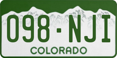 CO license plate 098NJI