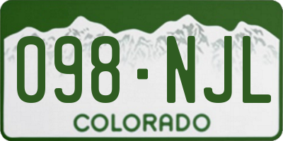 CO license plate 098NJL