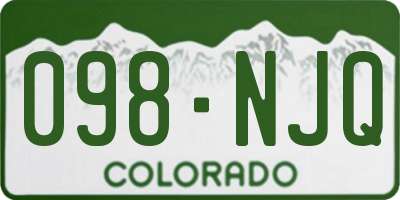 CO license plate 098NJQ