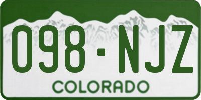 CO license plate 098NJZ