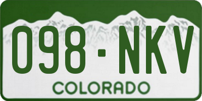 CO license plate 098NKV