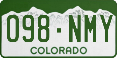 CO license plate 098NMY
