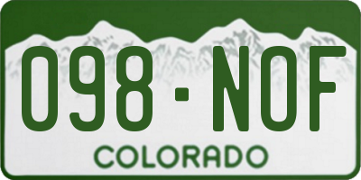CO license plate 098NOF
