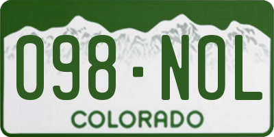 CO license plate 098NOL