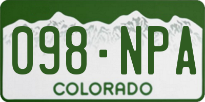 CO license plate 098NPA