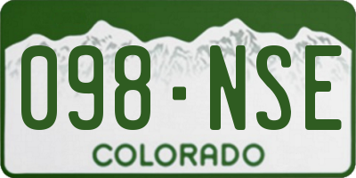 CO license plate 098NSE