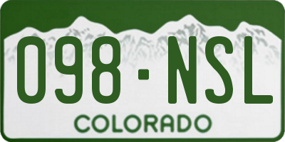 CO license plate 098NSL