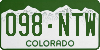 CO license plate 098NTW