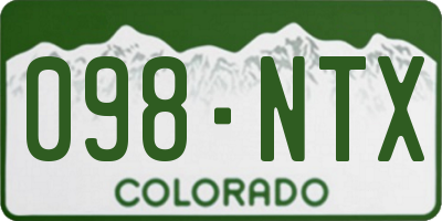 CO license plate 098NTX