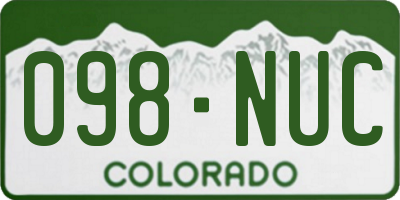 CO license plate 098NUC
