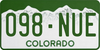CO license plate 098NUE