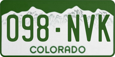 CO license plate 098NVK