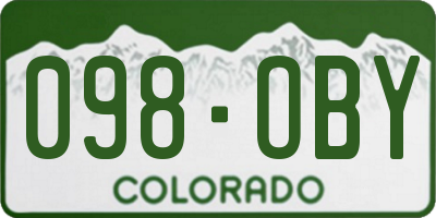 CO license plate 098OBY