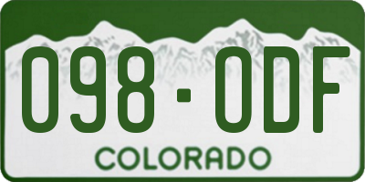 CO license plate 098ODF