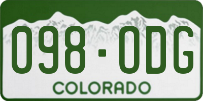 CO license plate 098ODG