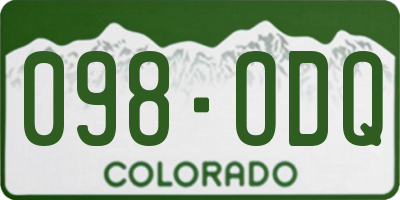 CO license plate 098ODQ