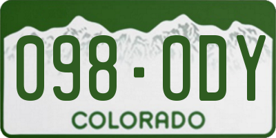 CO license plate 098ODY
