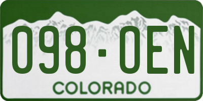 CO license plate 098OEN