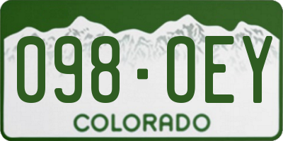 CO license plate 098OEY