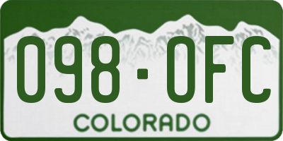 CO license plate 098OFC