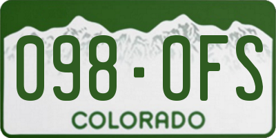 CO license plate 098OFS