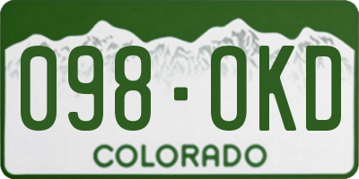 CO license plate 098OKD