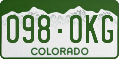 CO license plate 098OKG