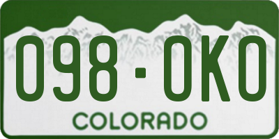 CO license plate 098OKO