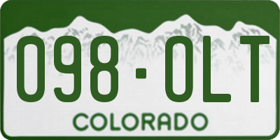 CO license plate 098OLT