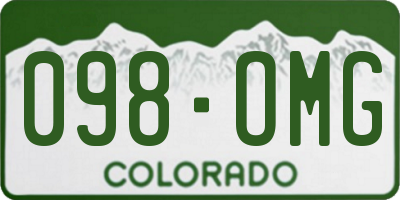 CO license plate 098OMG