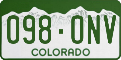CO license plate 098ONV
