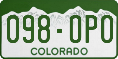 CO license plate 098OPO