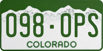 CO license plate 098OPS