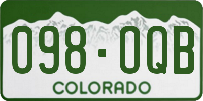 CO license plate 098OQB