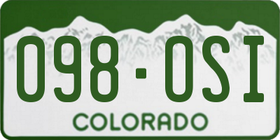 CO license plate 098OSI
