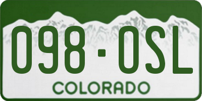 CO license plate 098OSL