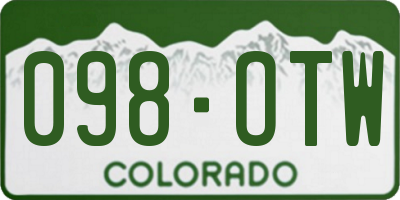 CO license plate 098OTW