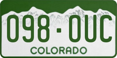 CO license plate 098OUC