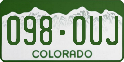 CO license plate 098OUJ