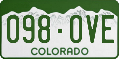 CO license plate 098OVE