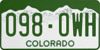 CO license plate 098OWH