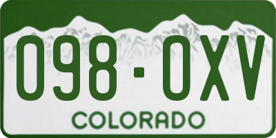 CO license plate 098OXV